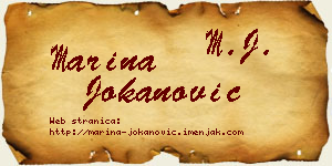 Marina Jokanović vizit kartica